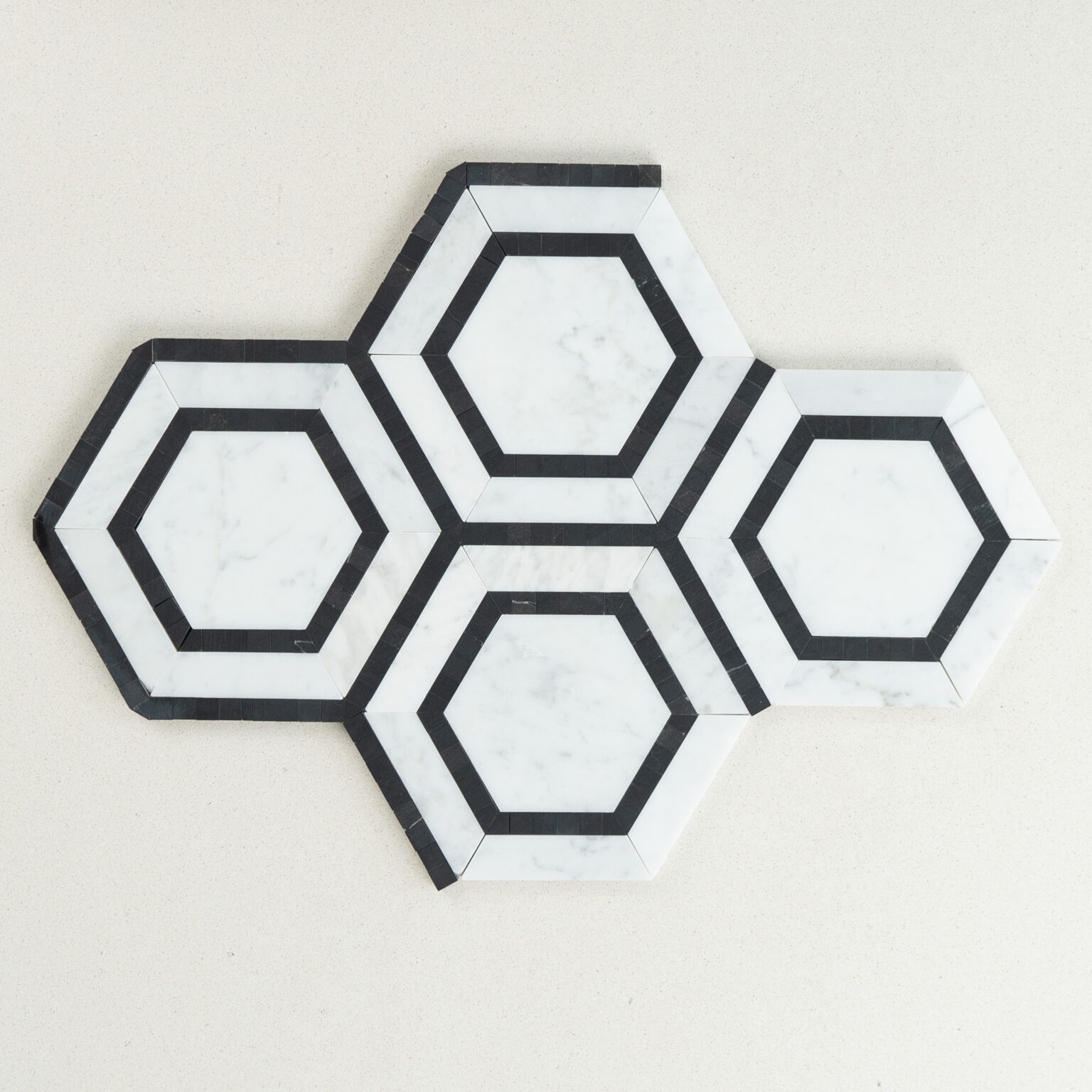 Flower Carrara + Thassos Mosaic Design Tiles Sydney