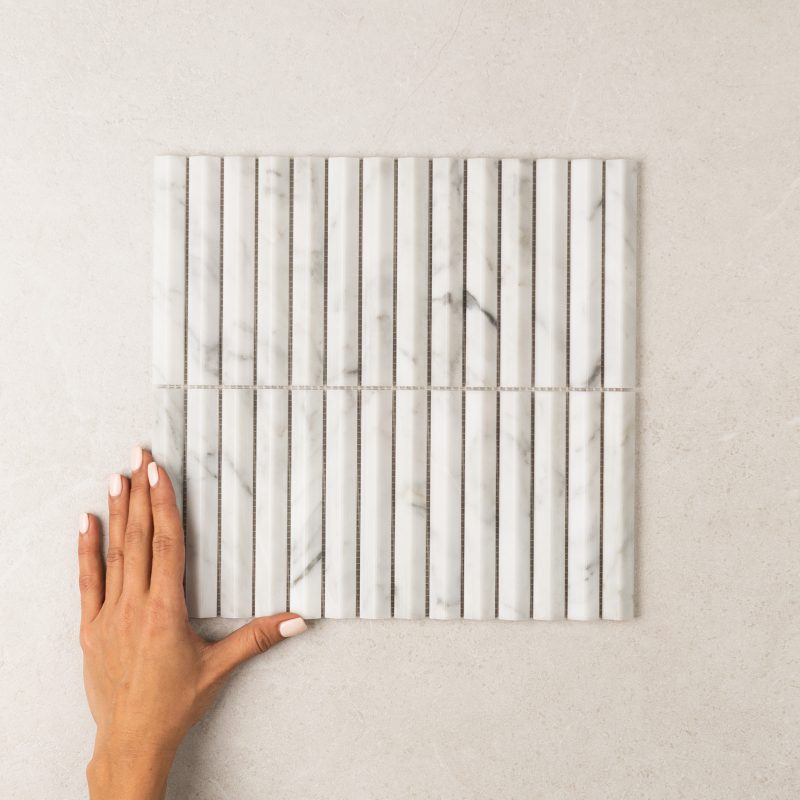 Carrara 3D Stack Mosaic - Design Tiles Sydney