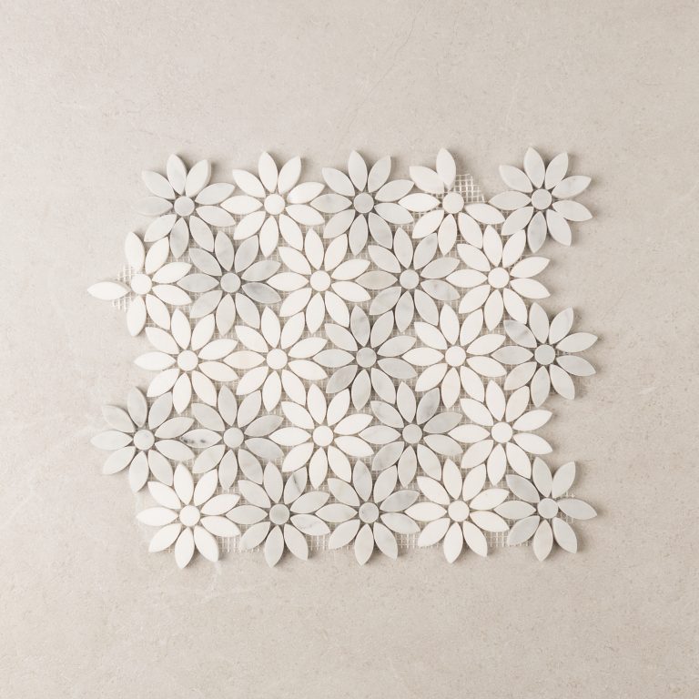 Flower Carrara + Thassos Mosaic