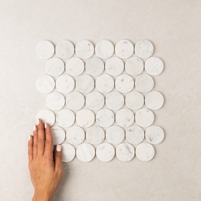 Carrara Penny Round Marble Mosaic