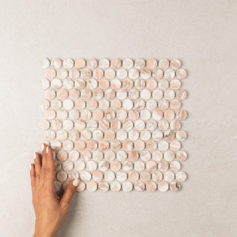 Norwegian Pink Penny Round Mosaic
