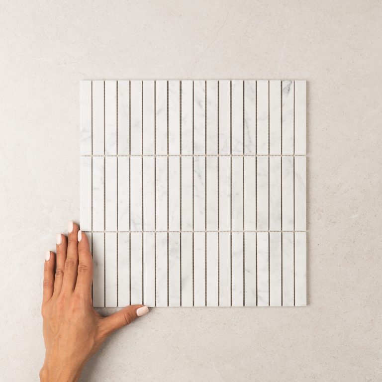 Stack Carrara Marble Mosaic