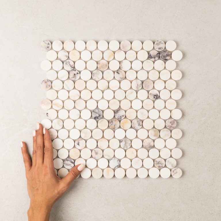 Penny Round Viola Marble Mosaic