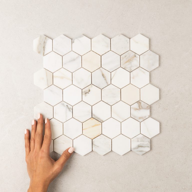 Hexagon Calacatta Gold Marble Mosaic