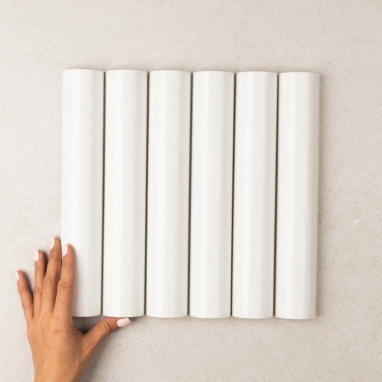 Large Bamboo White Matt Mosaic