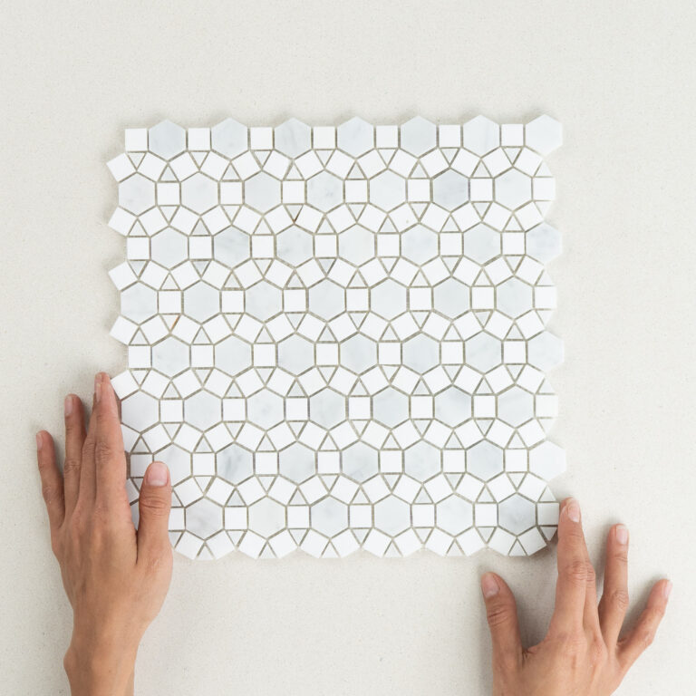 Castle Carrara + Thassos Honed Marble Mosaic