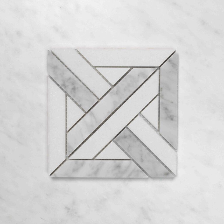 Jumbo Parquet Carrara Thassos Marble Mosaic