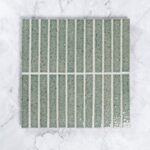 Kazoku Hatsu Border Hand Glazed Japanese Mosaic Tile - Aqua