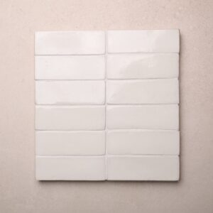Zellige 50x150 mm Ceramic Wall Tile White
