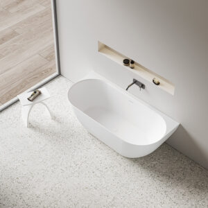 Back To Wall Free Standing Acrylic Bathtub LK-EB1500MW-OF
