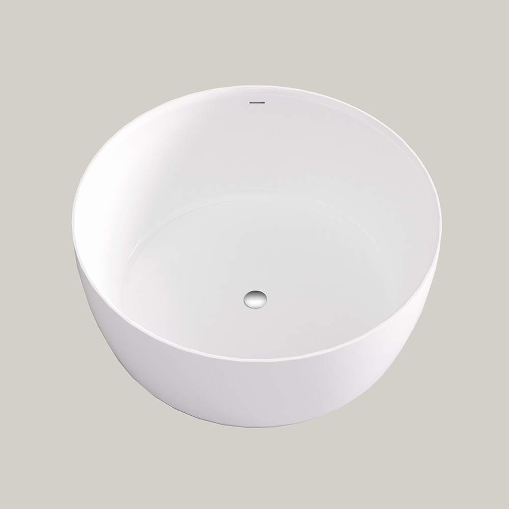 Olley Round Free-Standing Acrylic Overflow Bathtub