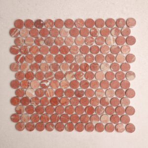 Rojo Penny Round Marble Mosaic