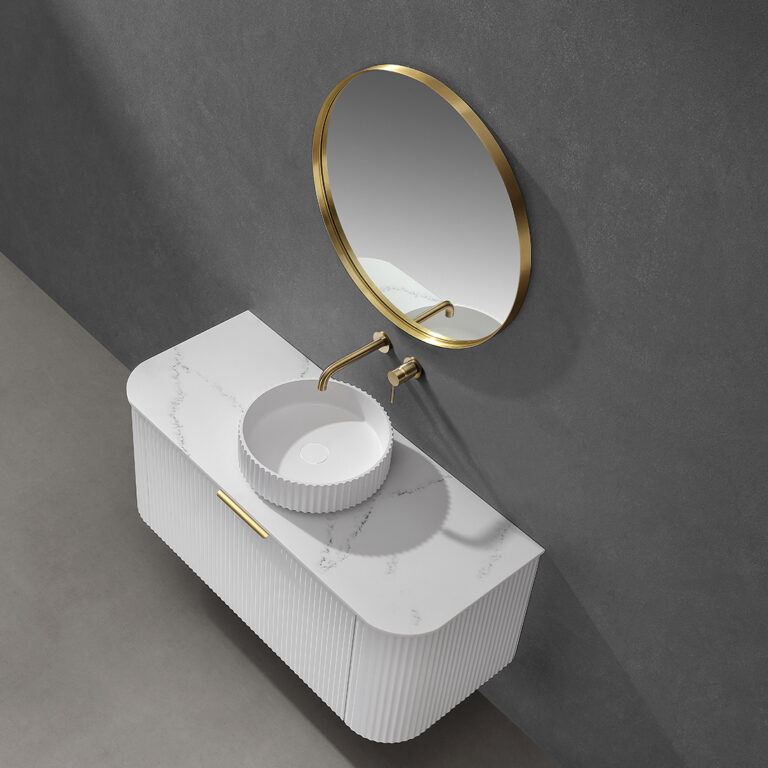 Olley Fluted Solid Surface Above Counter Basin