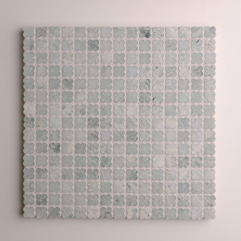 Alhambra Flower Sage Green Marble Mosaic