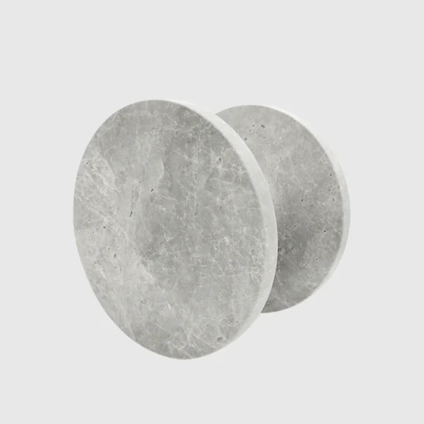 Hermes Grey Marble Circular Entry Pull 200mm Zephra