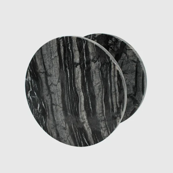Silver Wave Marble Circular Entry Pull 200mm Zephra