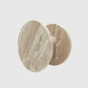 Travertine Circular Entry Pull 200 mm Zephra