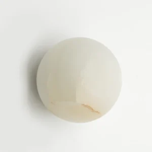 White Onyx Circular Cabinet Knob Zephra - White Onyx