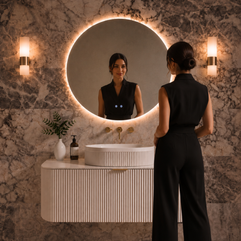 Bauhaus Modern Wall Hung Vanity Mirror Basin Package 1200 | 900 mm