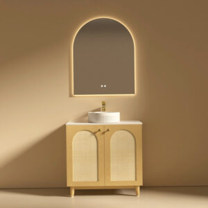 Broadhurst Modern Wall Hung Vanity Mirror Basin Package 900 mm