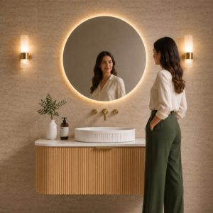 Byron Modern Wall Hung Vanity Mirror Basin Package 1200 | 900 mm