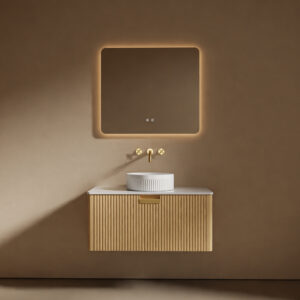 Hamilton Modern Wall Hung Vanity Mirror Basin Package 900 mm