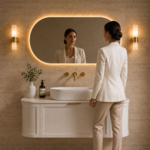 Noosa Modern Wall Hung Vanity Mirror Basin Package 1200 | 900 mm