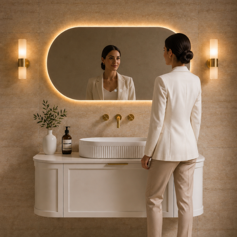 Noosa Modern Wall Hung Vanity Mirror Basin Package 1200 | 900 mm