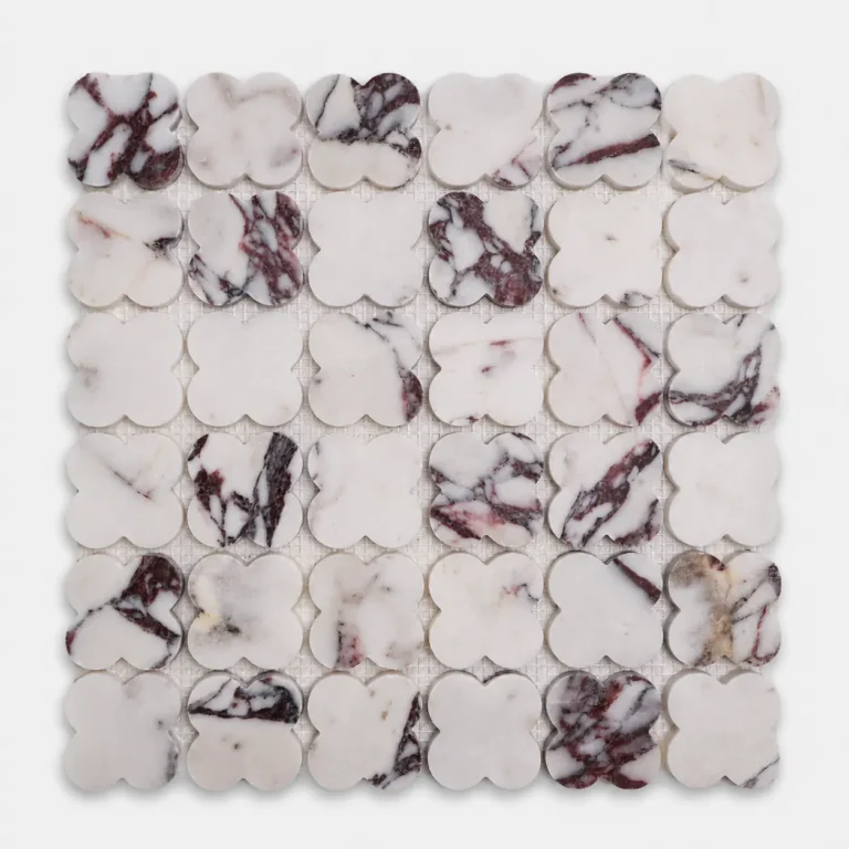 Alhambra Flower Viola Marble Mosaic 49 mm