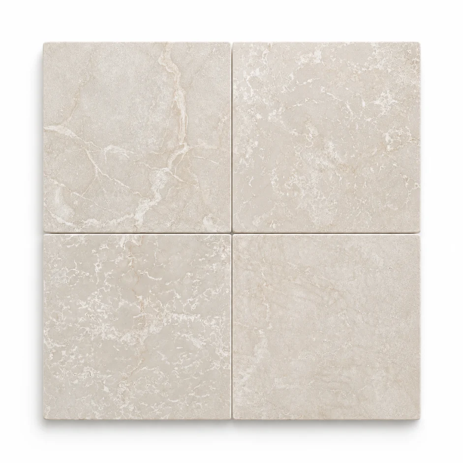 Botticino Square Marble Tile 150x150 | Tumbled Natural Stone Tile