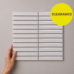 Glazed White Porcelain Mosaic Tile | Linear Kit Kat Floor & Wall Tile