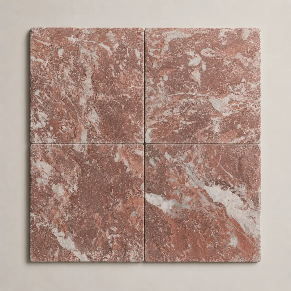 Red Rose Marble Tile 150x150 | Tumbled Natural Stone Tile