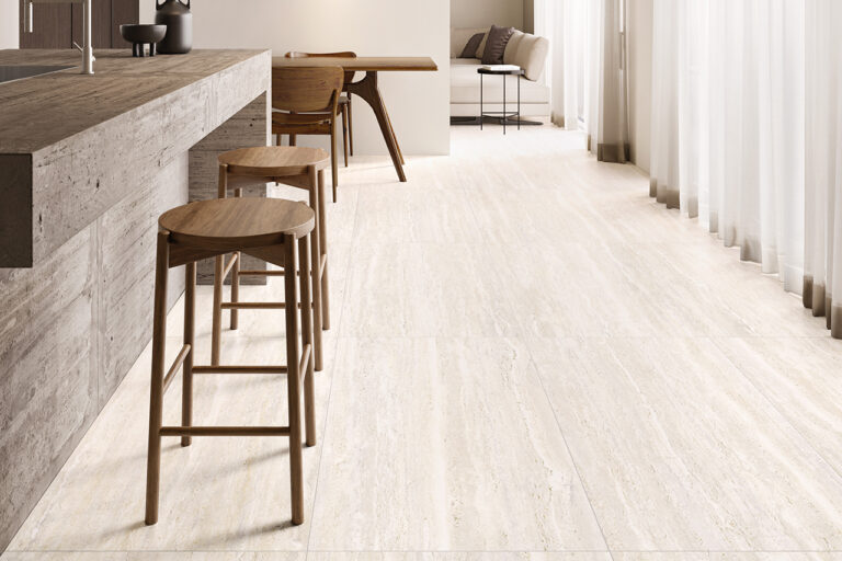 Tivoli Travertine Look Porcelain Tile | Italian Vein Cut Floor & Wall Tile