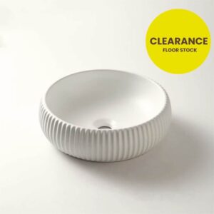 Claya Round Fluted Above Gloss Counter Basin – Floor Stock