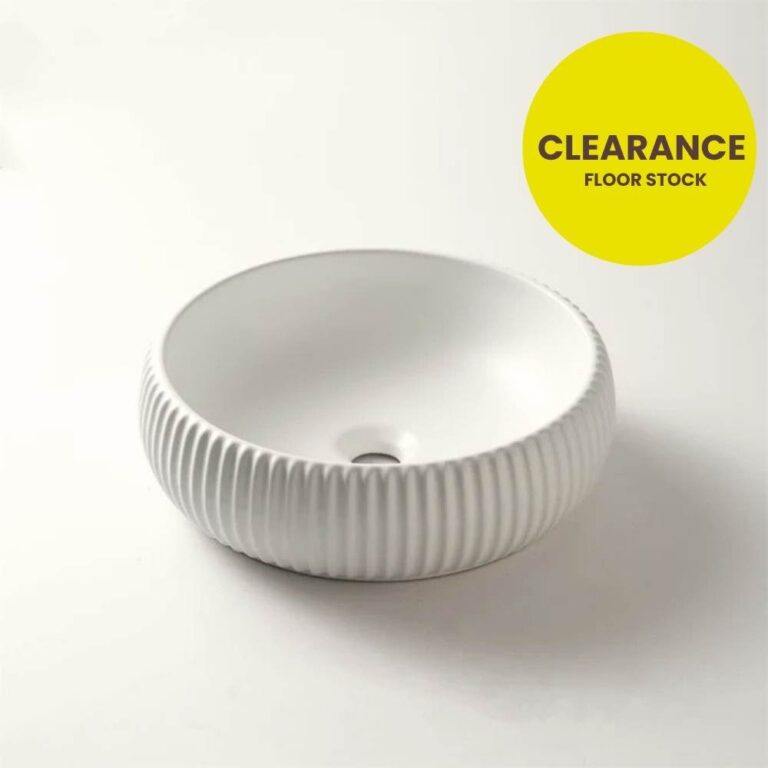 Claya Round Fluted Above Gloss Counter Basin – Floor Stock