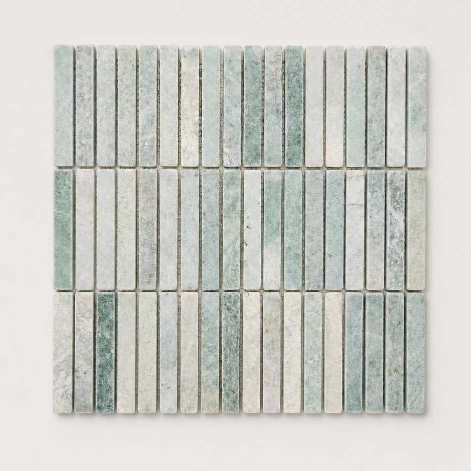 Stack Mint Marble Mosaic | Tumbled Green Natural Stone Mosaic