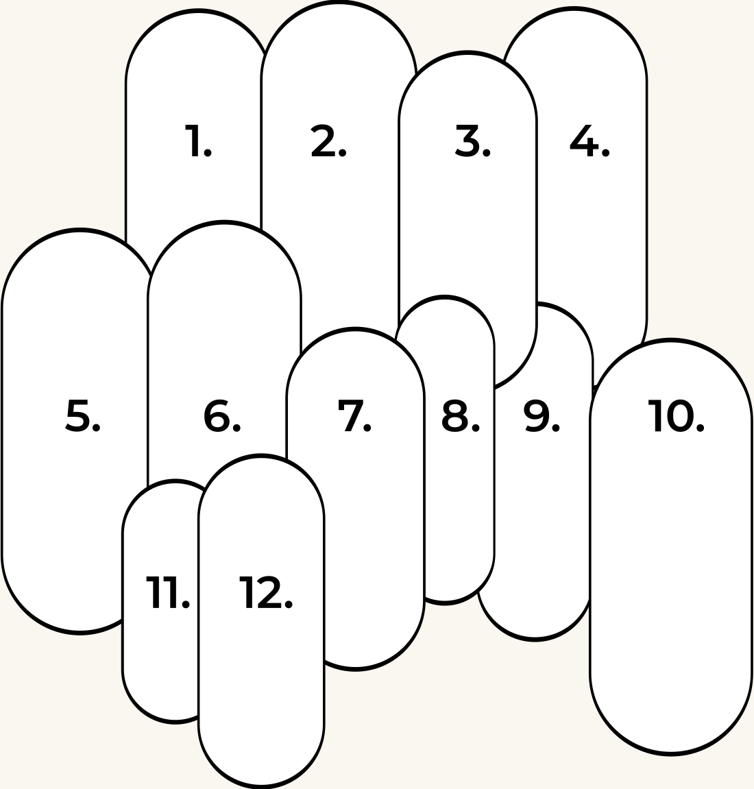Numbered key diagram of the Sanctuary Textures installation, mapping the placement of all twelve European tiles so each texture can be identified.