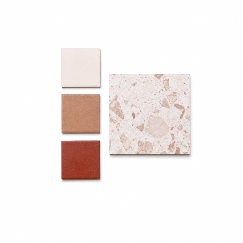 Terrazzo Rosso Crema & Bridges Sample Pack | Design Tiles