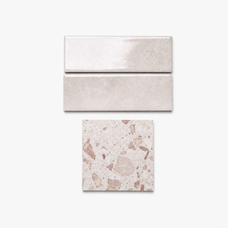 Terrazzo Rosso Crema & Linen Subway Sample Pack | Design Tiles