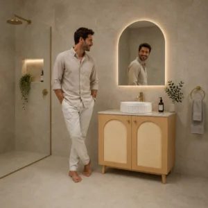 Broadhurst 900mm Wall Hung Vanity Package with Taj Mahal Top