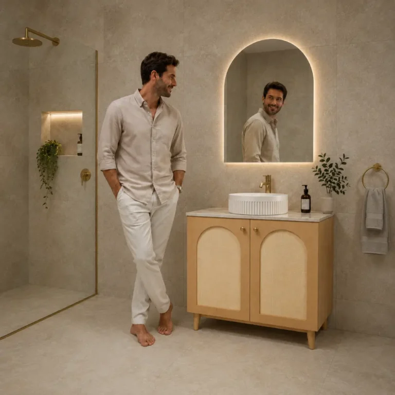 Broadhurst 900mm Wall Hung Vanity Package with Taj Mahal Top
