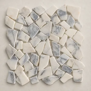 Crazy Calacatta Viola Tumbled Marble Mosaic | Natural Stone Crazy Paving
